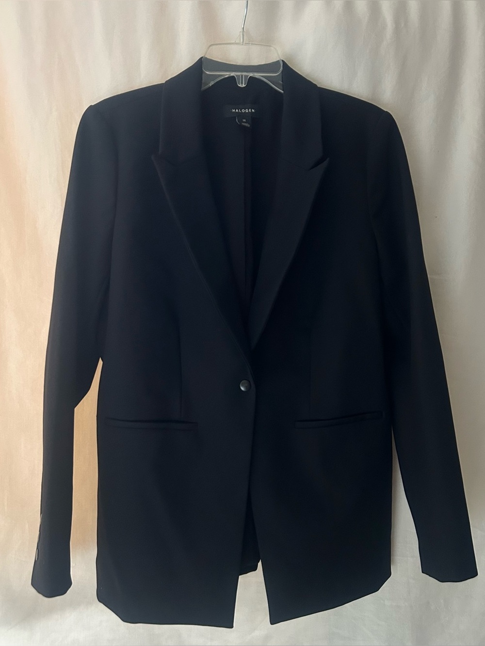 Classic Halogen Black Single-Button Tailored Blazer